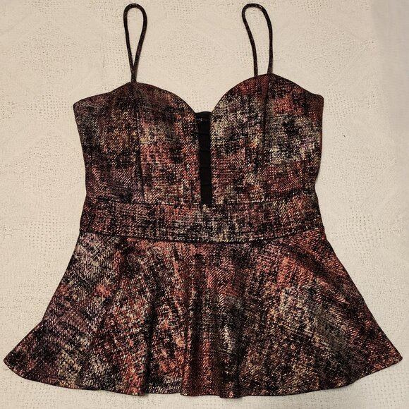 Y2K  Colorful Shiny Top With a Peplum - Picture 7 of 9